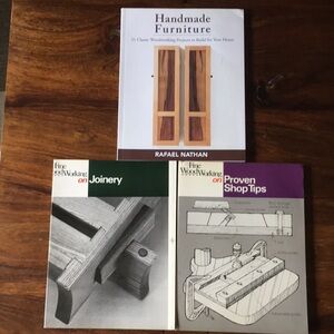 Three books on woodworking and furniture making.